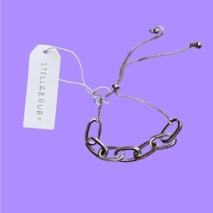 STELLA & RUBY Captain Toggle Bracelet - Silver NWT MSRP $54